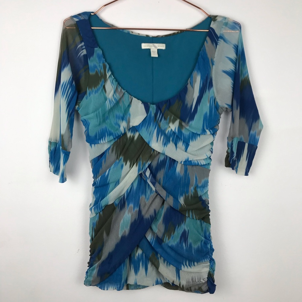 Anthropologie Weston Wear Ruched Blouse Large